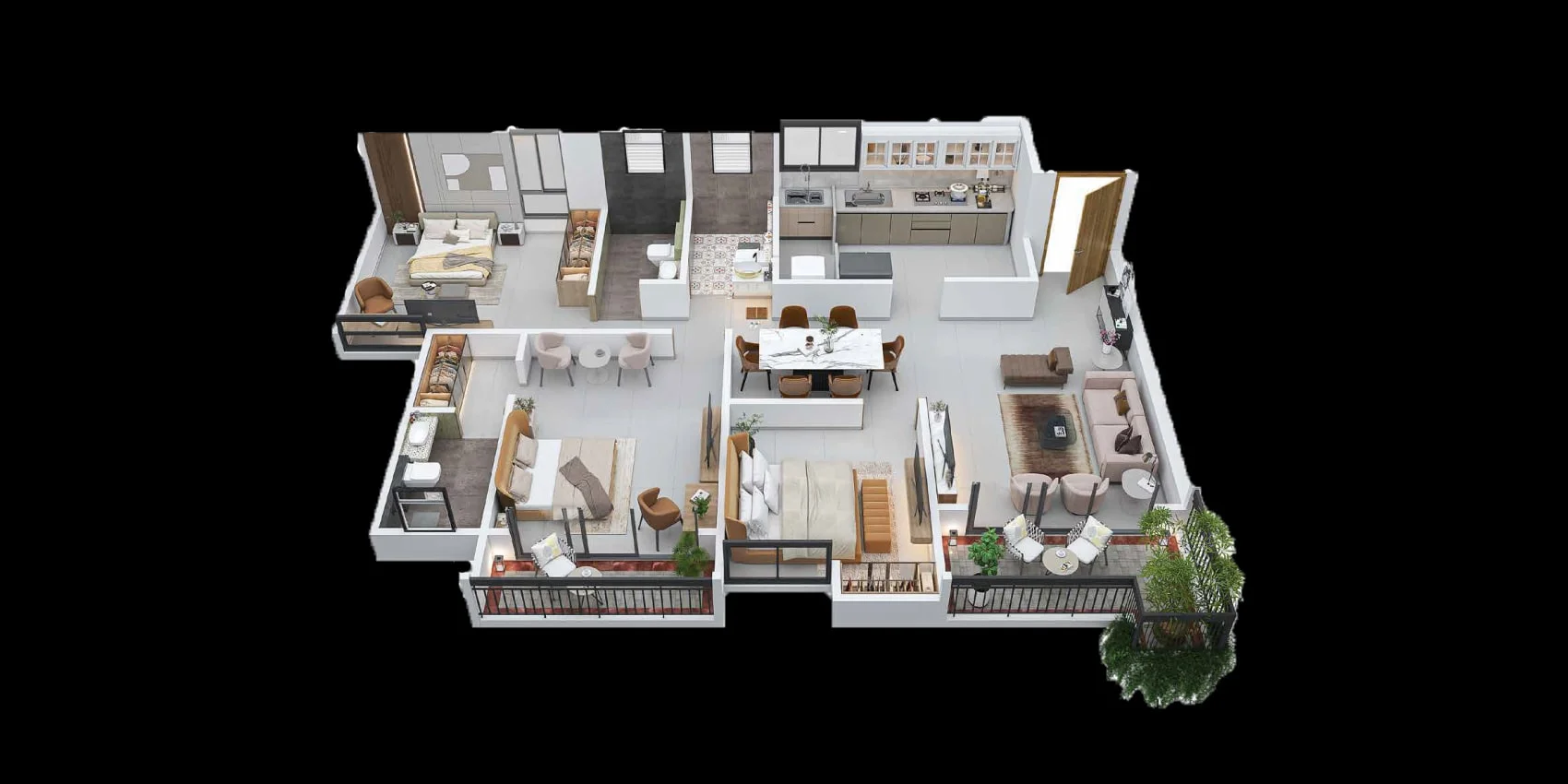 Austin Yana Tathawade 3BHK Floor Plan Image